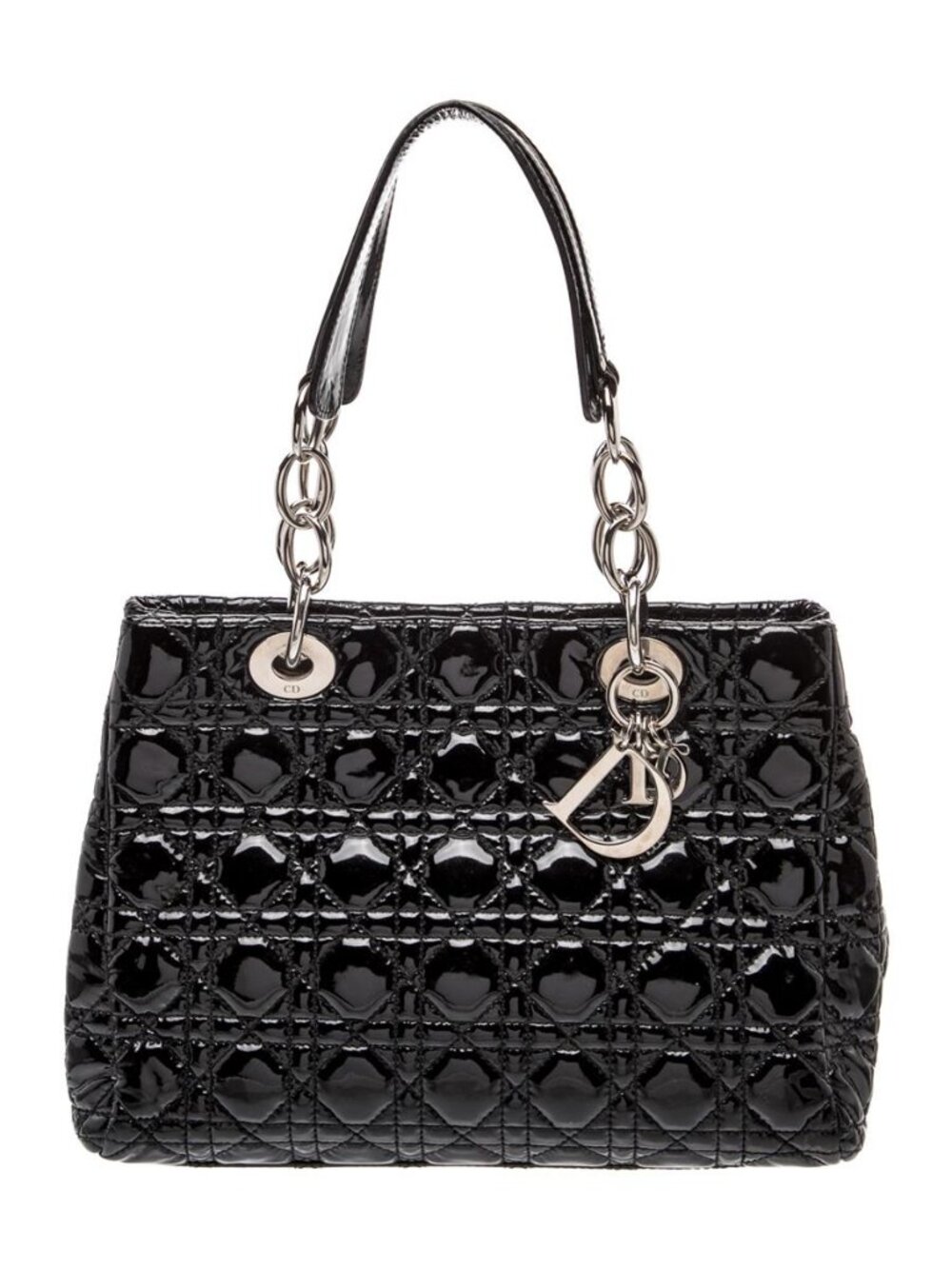 Christian Dior John Galliano Cannage Black Leather Lady Dior Bag